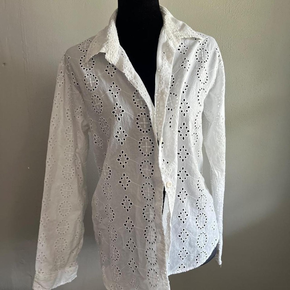 White button up blouse